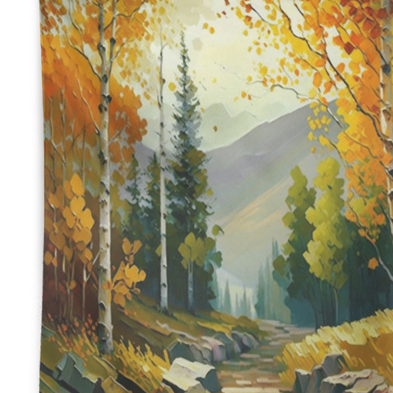 Tapisserie en polyester bouleau doré avec punaises, H 50 po x l 60 po