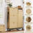 Rattan Wooden Shoe Cabinet with 3 Flip Drawers & Adjustable Shelves, Slim Entryway Organizer with Metal Knobs, Boho Style