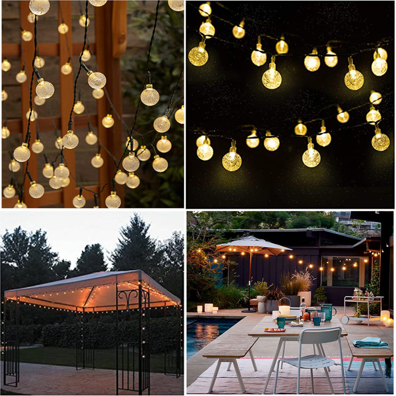 Outdoor 60 - Bulb 240'' Solar Powered LED Wide Angle LED String Light