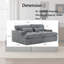 Chaise longue double en velours côtelé gris, canapé-lit Cloud de 74 po, siège profond sans assemblage avec garniture cloutée en cuivre