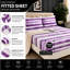 Bliss Complete Bedding Set Purple Stripe Duvet Cover Fitted Sheet With Matching Pillow Case-119317723