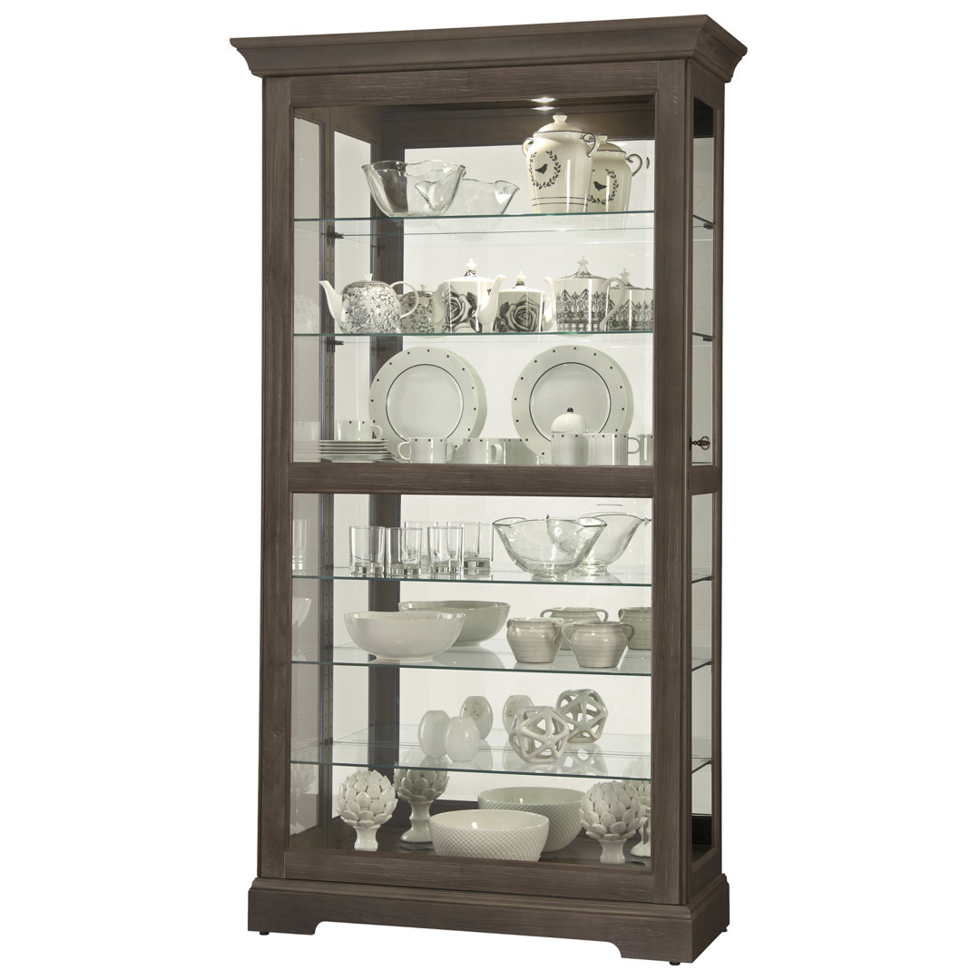 Brame Glass Curio Cabinet with Adjustable Shelves and Interior Lighting Darby Home Co 