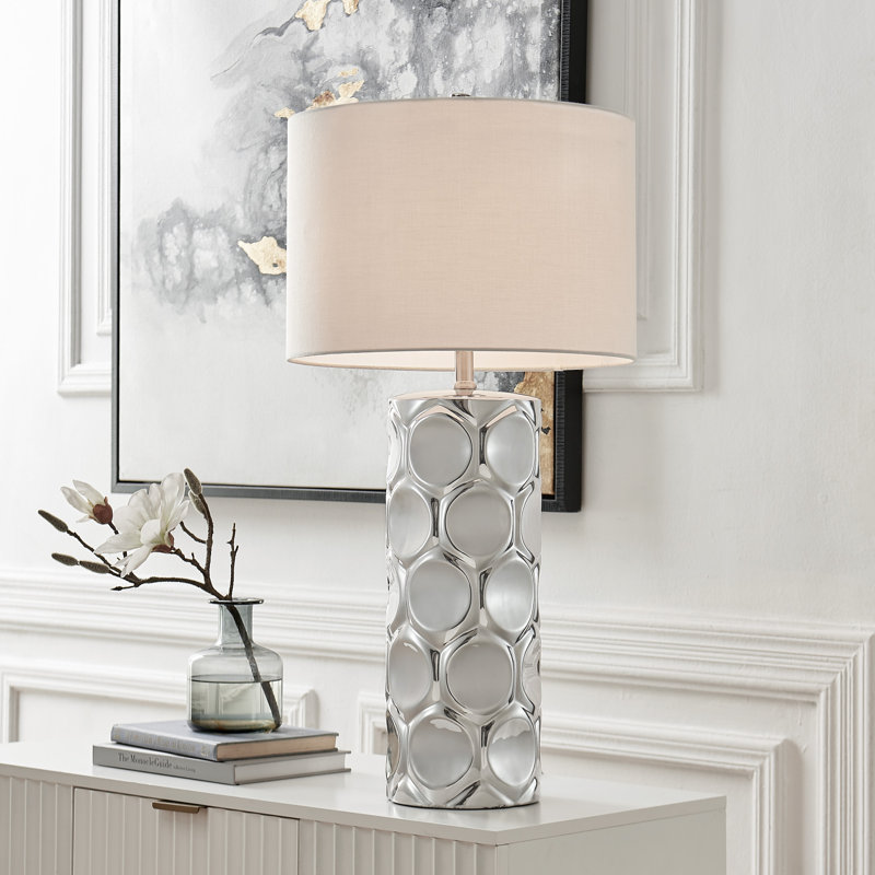 Ceramic Table Lamp, Silver