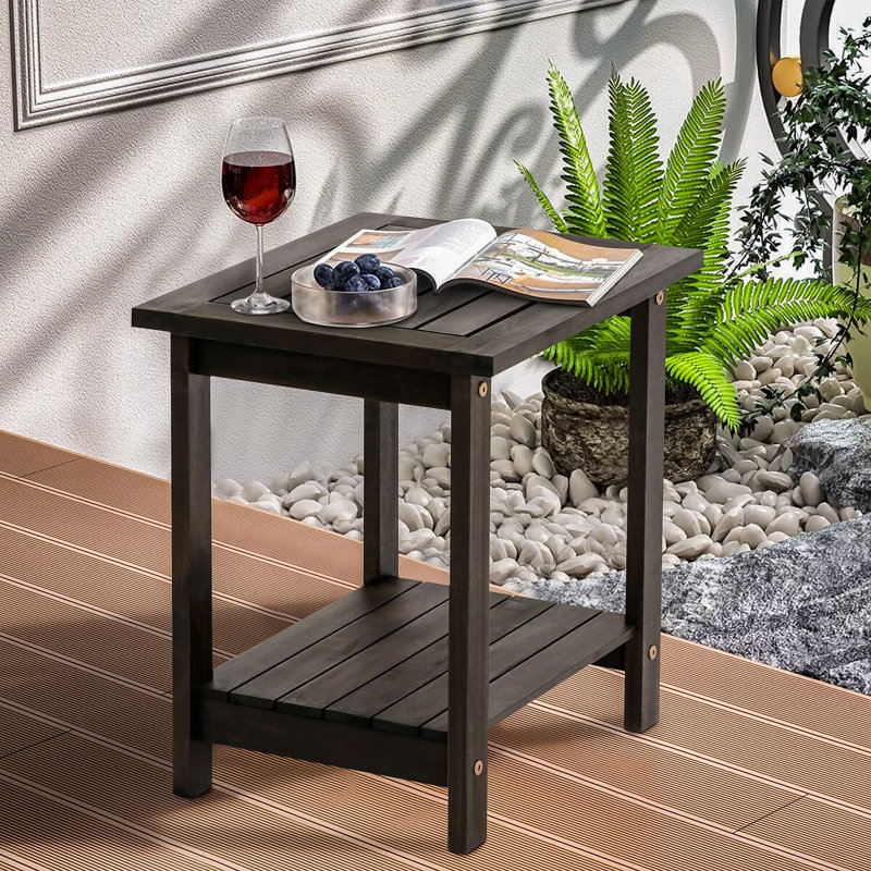 Table d'appoint d'extérieur Candrice, Noir