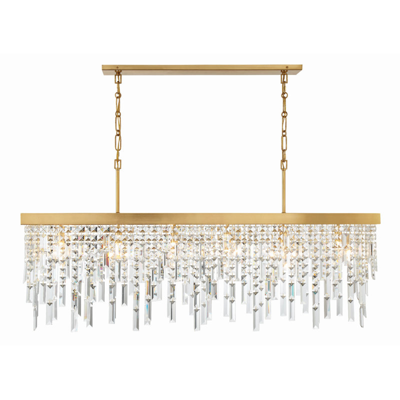 Dimmable Tiered Chandelier, 24.5" H x 49" W x 9" D