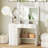 39.5'' Modern Makeup Table Vanity Desk w/ Power Outlets & Open Shelves