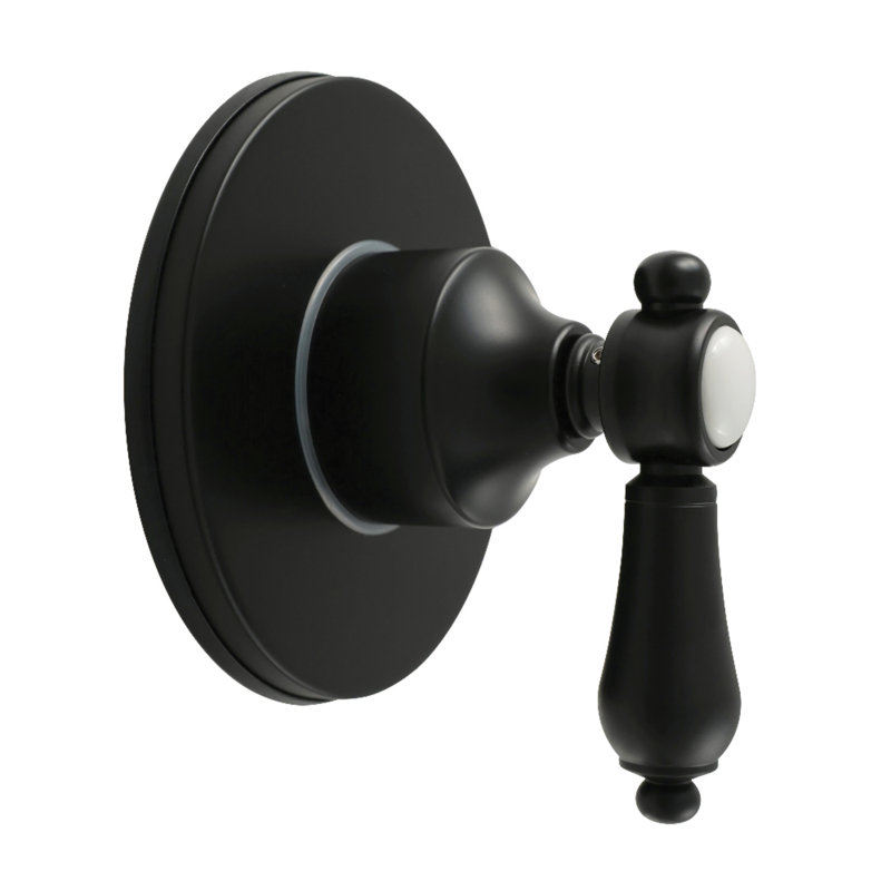 Valve de dérivation à six poignées à poignée unique Kingston Brass Heirloom, Noir mat