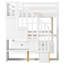 Lit mezzanine double avec bureau, tablettes, rangement - bureau blanc naturel et style simple