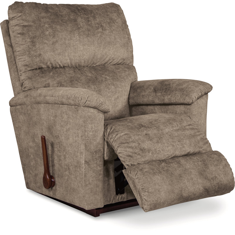 Brooks Rocking Recliner with iClean Fabric, Manual, i-Outlier Mushroom Performance Microfiber