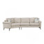 Beige rembourré pour le salon, 111 po, 3 avec lignes incurvées et accoudoirs confortables, chambre de 111 po beige, design ergonomique et relaxant-1414703818