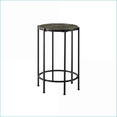 Table basse en stratifié bronze foncé peu encombrante avec pieds en métal noir, facile à nettoyer pour le salon Chambre à coucher