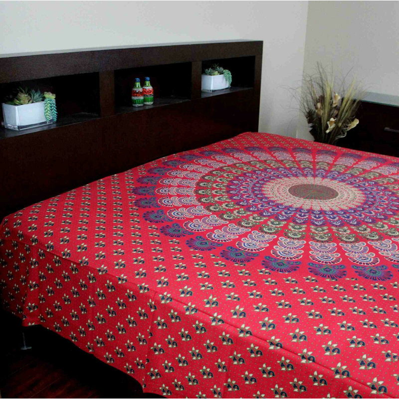 Cotton Tapestry, 82" H x 92" W, Red