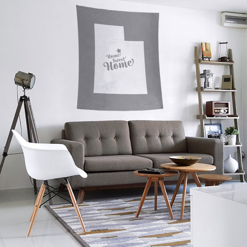 Tapisserie murale Home Sweet Provo, H 60 po x l 51 po, Gris