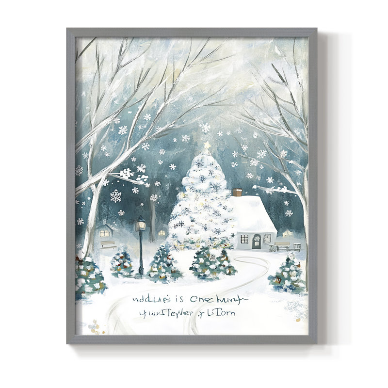 «Christmas Holiday», art encadré Dcccxxxi - bois massif, Gris, H 11 po x l 9 po