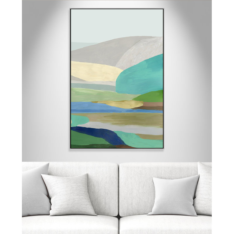 Free Land - Toile avec cadre flottant, Toile argentée, H 61,5 po x l 41,5 po x P 2 po