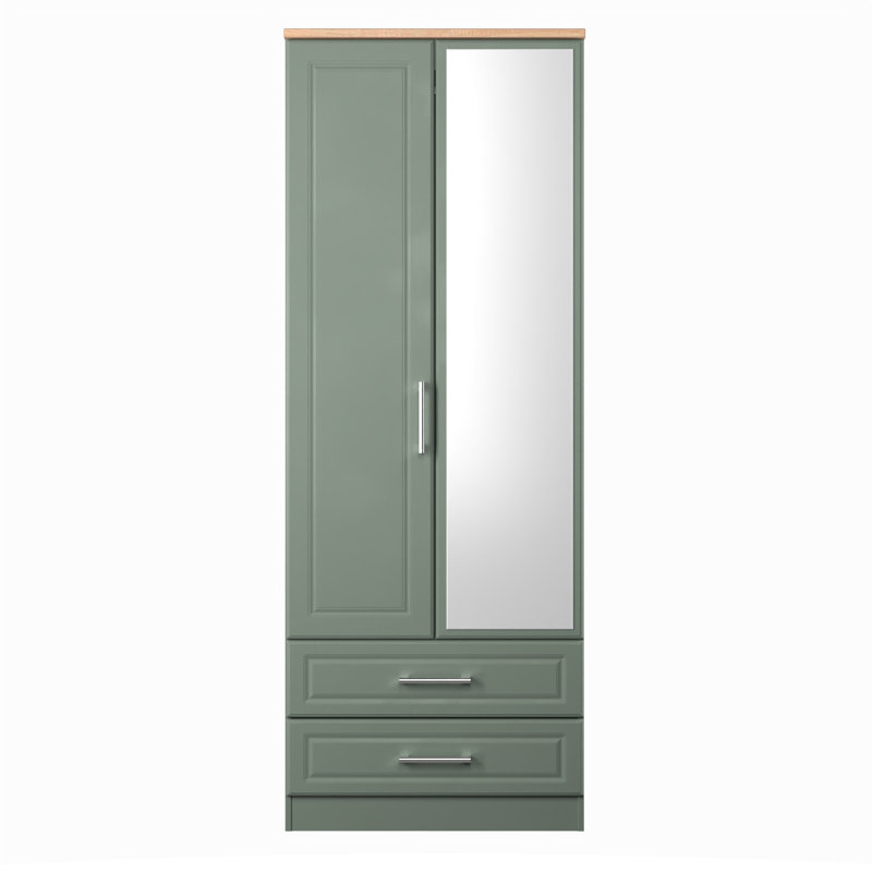 Aalysia Manufactured Wood Wardrobe, Reed Green/Bardolino Oak