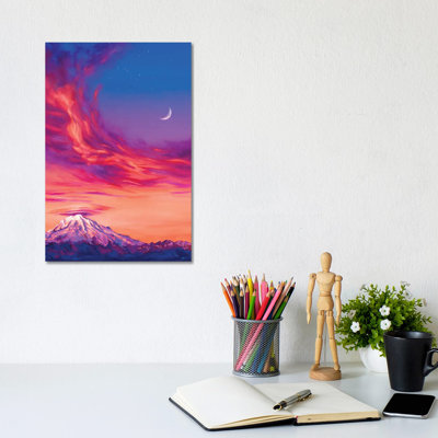 Lenticular Clouds Over Rainier At Dusk by Andrea Fairservice - Wrapped Canvas Painting