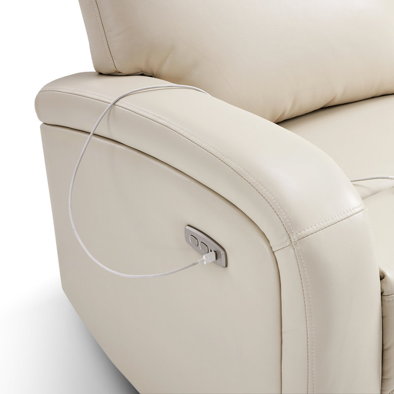 Zero Wall Power Loveseat Recliner, Reclining Loveseat Sofa with Independent Controls, Beige