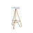 Trinity Modern 30" Round White & Gold Metal Backless Bar Stool with Hairpin Legs and Integrated Footrest for Kitchen Island & Home Bar-1781178120