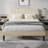 Shasta Double Size Upholstered Beds, Modern Platform Bed Frame with Adjustable Headboard, Wooden Slats Support, No Box Spring Needed-102529392