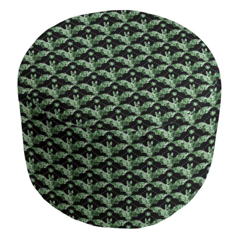 Repose-pieds cube à roussettes Leffel, Noir / vert