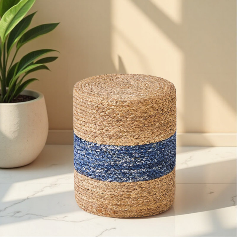 Repose-pieds rembourré, Jute bleu