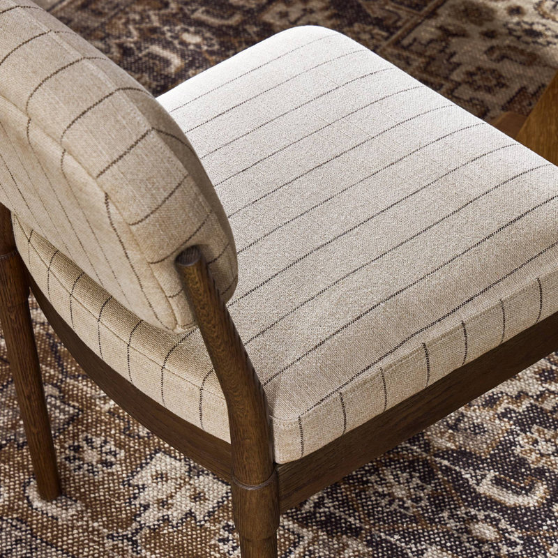 ESTHER Upholstered Dining Chair, Lavon Flint, Drifted Oak
