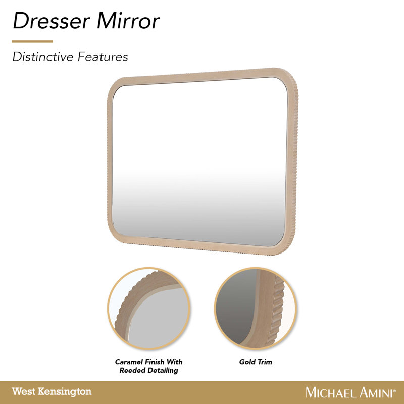 West Kensington Wall Mirror, Medium Yellow Wood