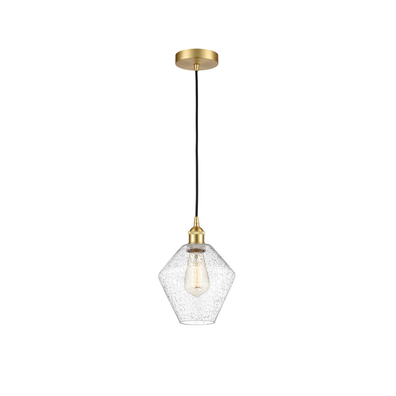 Luminaire suspendu simple à 1 lumière Gabbie, Or satiné