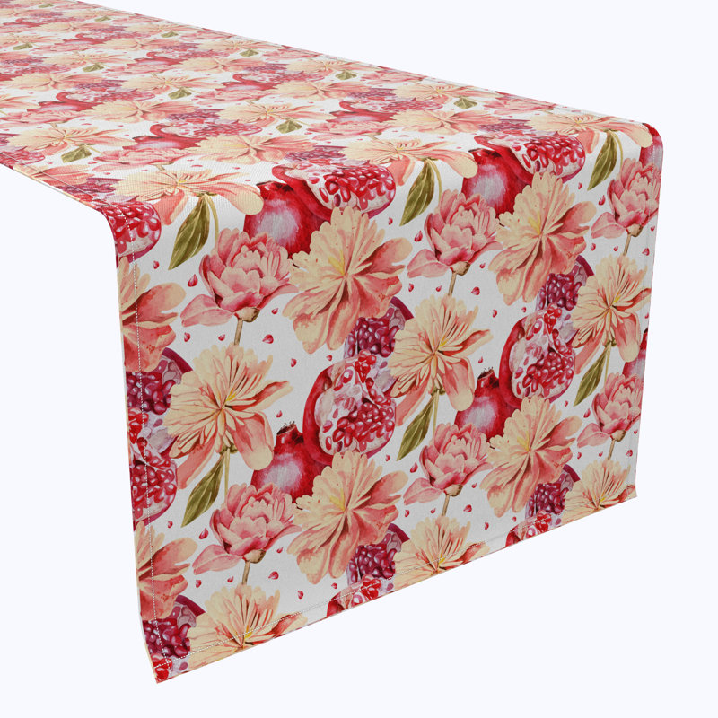 Floral 189 Cotton Table Runners, 90" x 16"