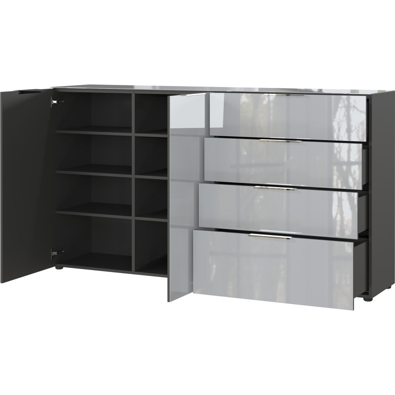 Abbygail 184cm Sideboard, Graphite/Silver Grey