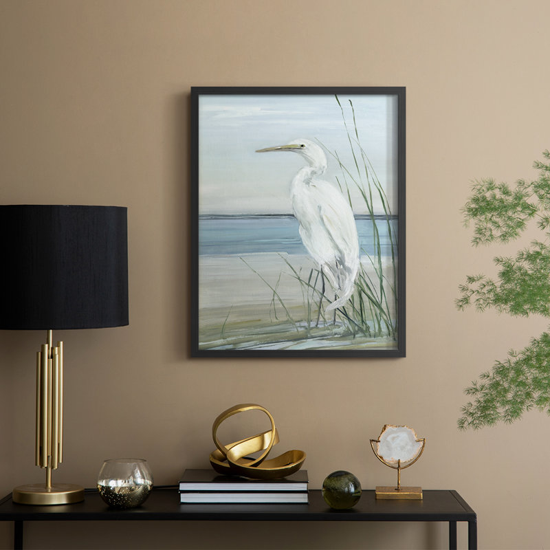 Summertime Heron II, reproduction encadrée - bois massif, H 21 po x l 17 po, Noir, noir, noir, noir