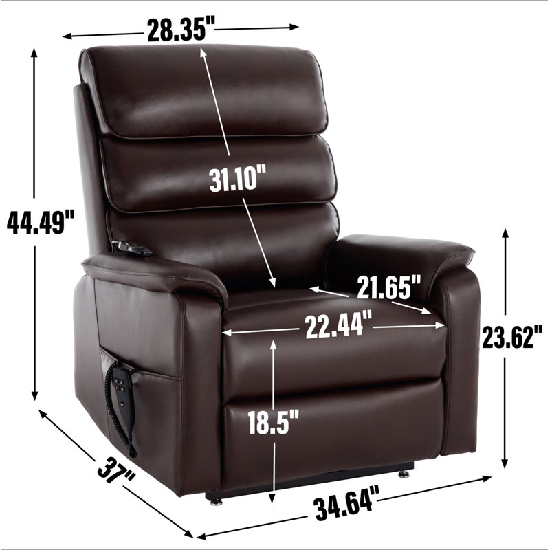 Leatheraire Dual Motor Infinite Position Up To 350 LBS Power Lift Recliner Chair With Power-Remote, Heat Massage And Heavy Duty Motion Mechanism
