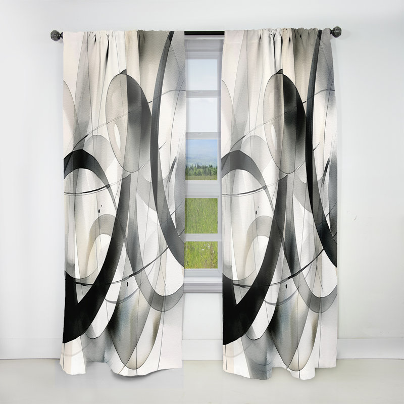 Abstrait neutre Neutre XV - rideau moderne - velours obscurcissant - 1 panneau, L 52 po x L 120 po