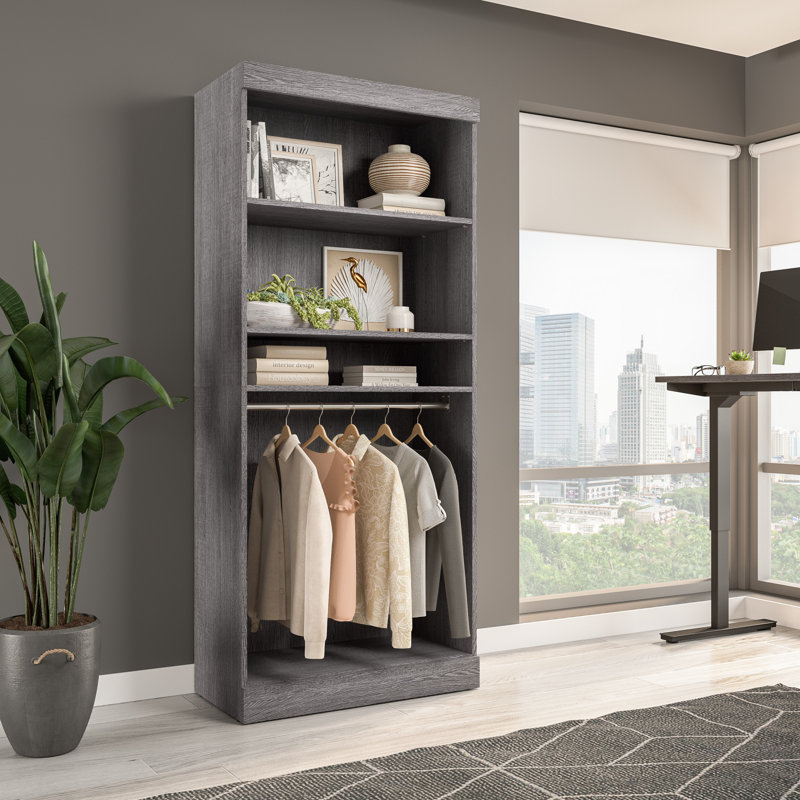 Arlex 35.8" Wide Closet System Reach-In Sets, Bark Grey