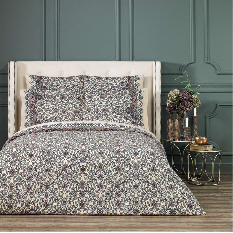 Drap en coton Samira, Grand lit, Solid Colour , Beige doré