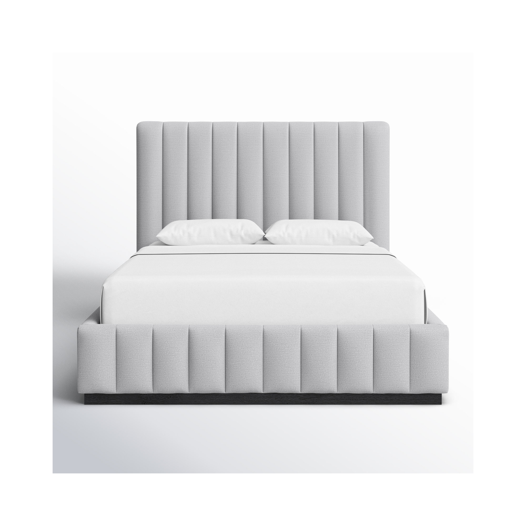 Codyn Upholstered Bed, Grey Linen Textured Fabric, Queen
