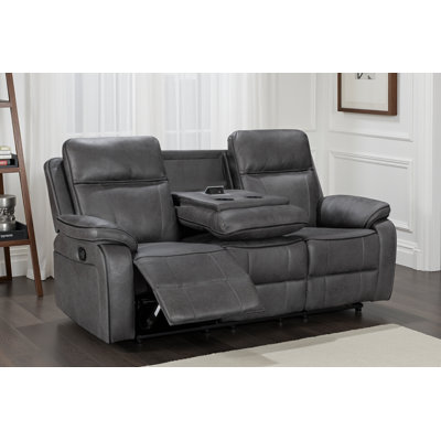 Faux Leather Reclining Sofa
