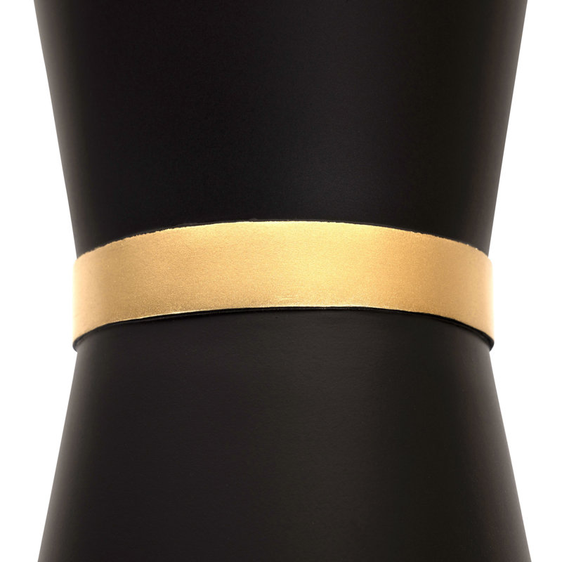 Luminaire suspendu cylindrique à 2 lumières noir mat / or français Bofonchik
