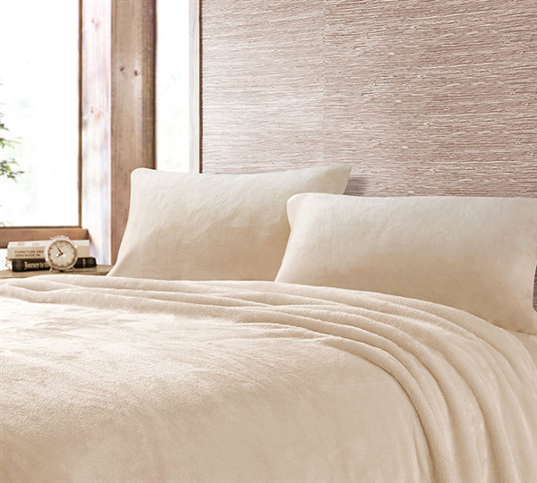 Other Items Coma Inducer Fleece Sheet Set, Queen Sheet Set with 2 Pillowcases, Ecru