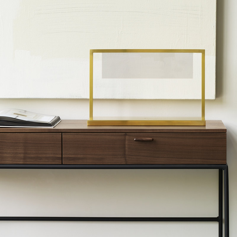 Everett LED Table Lamp, Natural Brass