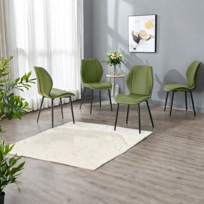 Ensemble confortable de 4 chaises de salle à manger confortables en cuir d'unité centrale modernes pour la maison