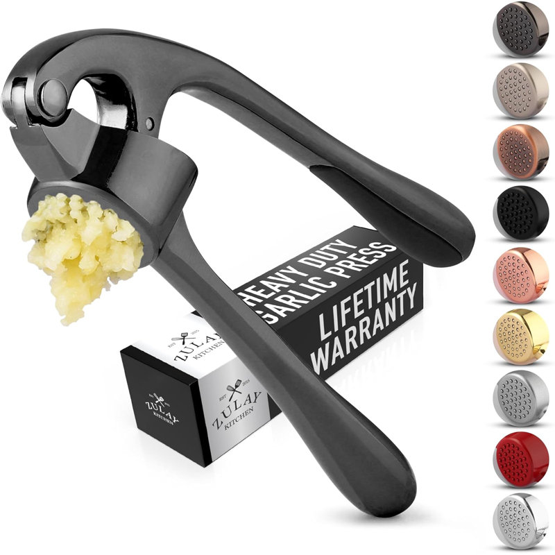 Zulay Kitchen Premium Garlic Press, Satin Black
