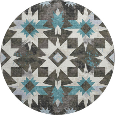 Premium Machine Washable Farolt AMF1893 Aztec Rug