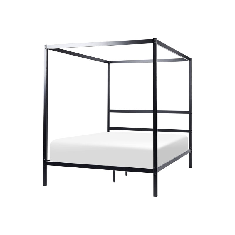 Lynton Metal Bed, European Double (140 x 200cm), Black