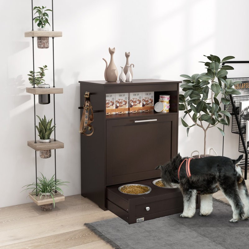 Mangeoire pour animaux Pawhut, Brun