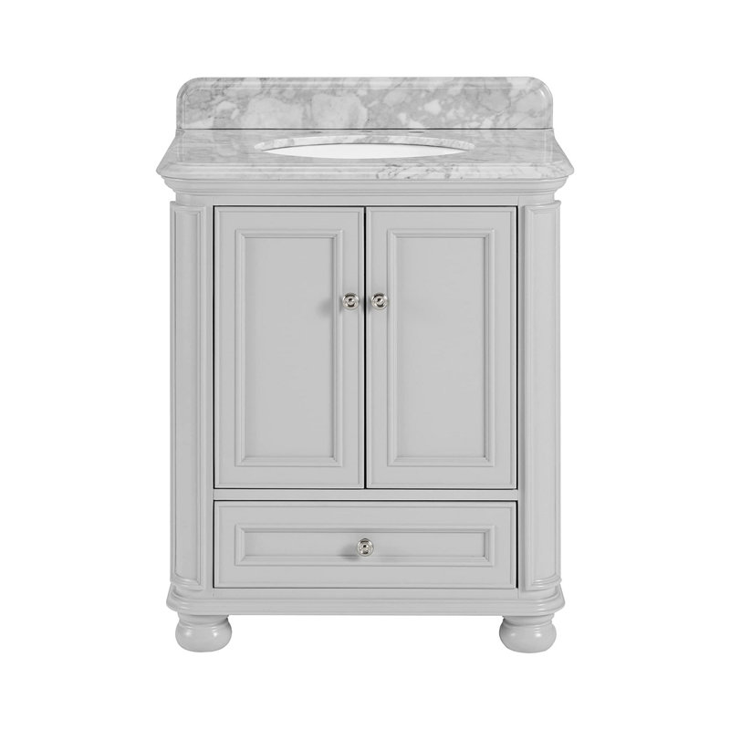 Meuble-lavabo 30 po avec comptoir et dosseret, Gris