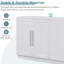 Buffet blanc à 4 portes, tablettes réglables pour rangement polyvalent avec 4 portes et tablettes, armoire de rangement spacieuse dans les espaces de vie-2088693895