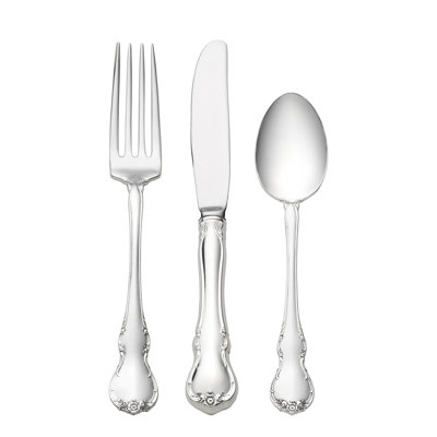 Towle Silversmiths French Provincial 3 Piece Sterling Silver Flatware Set, Service for 1