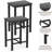 Bar Table Set MDF 5-Piece Black Space-Saving